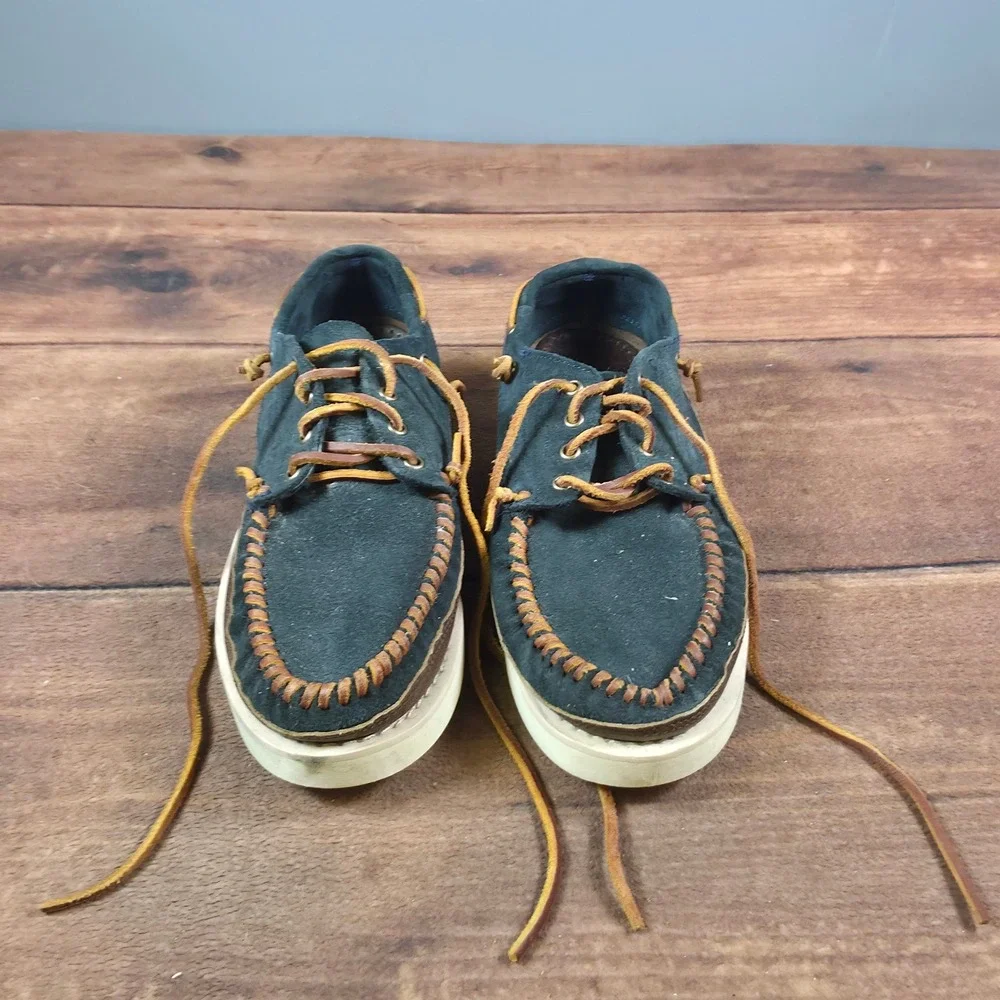 Sebago Campsides Boat Shoes Mens 11 Navy Blue Good Suede Leather Wedge Sole